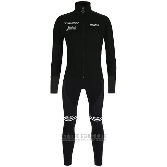 2019 Fahrradbekleidung Trek Segafredo Shwarz Trikot Langarm und Tragerhose